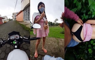 Moto Vlogger Pickup ng Pokpok Kinabayo sa Damuhan