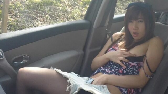 slutty asian babe masturbate in passenger seat