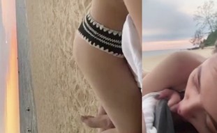 Mabilisan Blowjob ni Chloe sa Beach – Bilisan mo labasan habang di nakatingin sina mommy